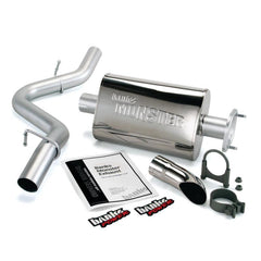 Monster Exhaust System, 2.5-inch Single Exit, Polished Turn-Down Tip for 1991-1995 Jeep Wrangler 4.0L - Exhaust, Mufflers & Tips from Black Patch Performance