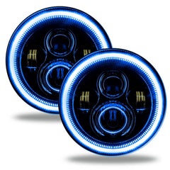 ORACLE OFFROAD 7IN HIGH POWERED LED HEADLIGHTSBLACK BEZELBLUE DRIVE/PASS - Black Patch Performance - ORAC5769002