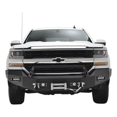Paramount Automotive 57-0318 Silverado 1500 LED Front Winch Bumper - Black Patch Performance - PARA570318