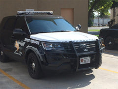 16 - 19 Ford Police Interceptor Utility Grille Guard - Black Patch Performance - RANCGGF16EBL1