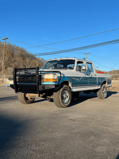 92-97 FORD F-250/F-350 DIAMOND PLATE RANCH STYLE BUMPER - RETROFIT OPTION - Black Patch Performance - RETRO-FX3001-OBS