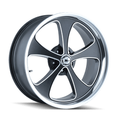 18x9.5 RIDLER 645 5x4.5 Offset (0) Center Bore (83.82) Style #645 | 645 - 8965MBP - Black Patch Performance - RIDL6458965MBP