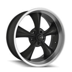 18x9.5 RIDLER 695 5x5 Offset (6) Center Bore (83.82) Style #695 | 695 - 8973MB - Black Patch Performance - RIDL6958973MB