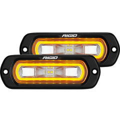 RIGID Industries 53223 RIGID SR-L Series Off-Road Spreader Pod, 3 Wire, Flush Mount, Amber Halo, Pair - Black Patch Performance - RIGI53223