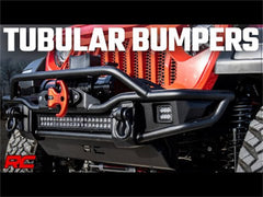 Rough Country Front Winch Bumper - 10647 - Black Patch Performance - ROUG10647