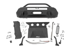 Rough Country Front Winch Bumper - 10712 - Black Patch Performance - ROUG10712