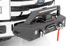 Rough Country Exo Winch Mount System Front Bumper - 10762 - Black Patch Performance - ROUG10762