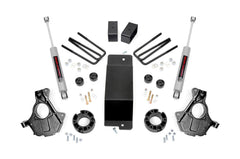 Rough Country 3.5 in Suspension Lift Knuckle Kit w/Shocks - 11930 - Black Patch Performance - ROUG11930