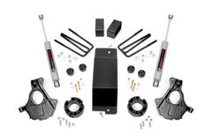 Rough Country 3.5 in Suspension Lift Knuckle Kit w/Shocks - 12430 - Black Patch Performance - ROUG12430