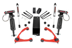 Rough Country 3.5 in Suspension Lift Kit w/Shocks - 19457RED - Black Patch Performance - ROUG19457RED