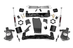 Rough Country 5 in Suspension Lift Kit w/Shocks - 22470 - Black Patch Performance - ROUG22470