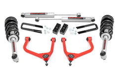 Rough Country 3.5 in Suspension Lift Kit w/Shocks - 22631RED - Black Patch Performance - ROUG22631RED