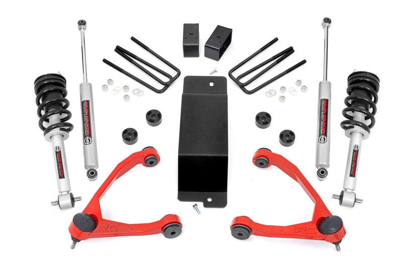 Rough Country 3.5 in Suspension Lift Kit w/Shocks - 27731RED - Black Patch Performance - ROUG27731RED
