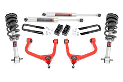 Rough Country 3.5 in Suspension Lift Kit w/Shocks - 29540RED - Black Patch Performance - ROUG29540RED