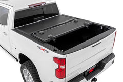 Rough Country Hard Tri - Fold Tonneau Bed Cover - 47120580A - Black Patch Performance - ROUG47120580A