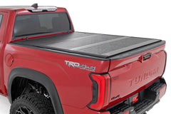 Rough Country Hard Tri - Fold Tonneau Bed Cover - 47514551A - Black Patch Performance - ROUG47514551A