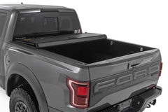 Rough Country Hard Tri - Fold Tonneau Bed Cover - 49221550 - Black Patch Performance - ROUG49221550