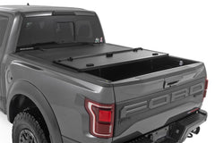 Rough Country Hard Tri - Fold Tonneau Bed Cover - 49221550 - Black Patch Performance - ROUG49221550