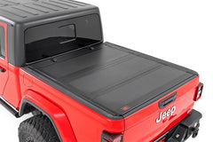 Rough Country Hard Tri - Fold Tonneau Bed Cover - 49620500 - Black Patch Performance - ROUG49620500