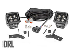 Rough Country LED Lower Windshield Kit - 70052DRL - Black Patch Performance - ROUG70052DRL