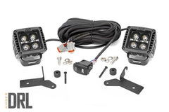 Rough Country LED Lower Windshield Kit - 70052DRLA - Black Patch Performance - ROUG70052DRLA