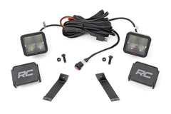 Rough Country LED Lower Windshield Ditch Kit - 70084 - Black Patch Performance - ROUG70084
