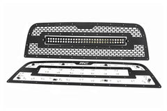 Rough Country Mesh Grille w/LED - 70152 - Black Patch Performance - ROUG70152