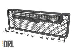 Rough Country Mesh Grille w/LED - 70190BDA - Black Patch Performance - ROUG70190BDA
