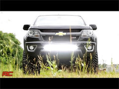 Rough Country LED Light Bar Bumper Mounting Brackets - 70536 - Black Patch Performance - ROUG70536
