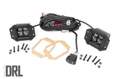 Rough Country Black Series Cree LED Fog Light Kit - 70803BLKDRL - Black Patch Performance - ROUG70803BLKDRL