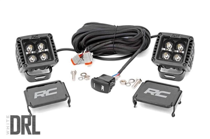 Rough Country Black Series Cree LED Fog Light Kit - 70903BLKDRL - Black Patch Performance - ROUG70903BLKDRL