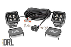 Rough Country Black Series Cree LED Fog Light Kit - 70903BLKDRLA - Black Patch Performance - ROUG70903BLKDRLA