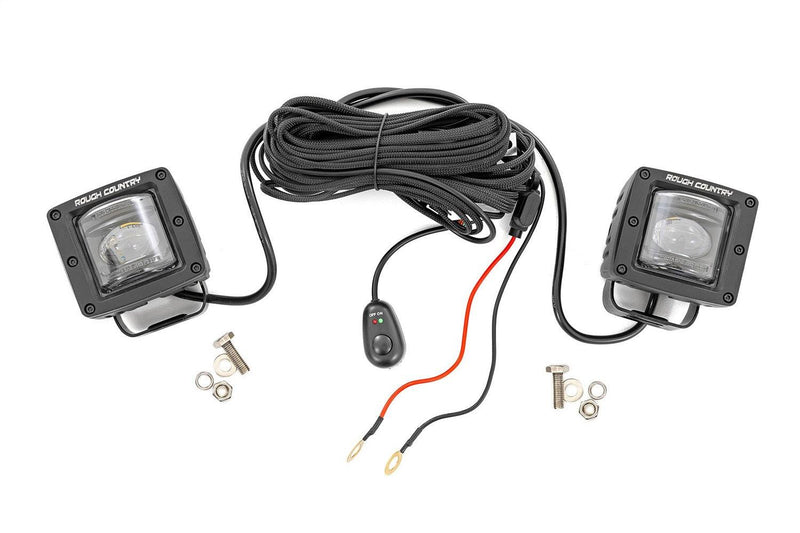 Rough Country Black Series LED Fog Light Kit - 70907A - Black Patch Performance - ROUG70907A