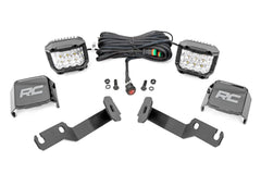 Rough Country LED Lower Windshield Ditch Kit - 71091 - Black Patch Performance - ROUG71091
