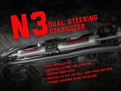 Rough Country N3 Dual Steering Stabilizer - 8749530 - Black Patch Performance - ROUG8749530