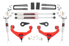 Rough Country 3.5 in Suspension Lift Kit w/Shocks - 95940RED - Black Patch Performance - ROUG95940RED