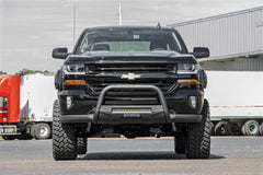 Rough Country Black Bull Bar w/ Integrated Black Series 20 - inch LED Light Bar - B - C4071 - Black Patch Performance - ROUGBC4071