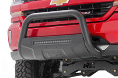 Rough Country Black Bull Bar w/ Integrated Black Series 20 - inch LED Light Bar - B - C4151 - Black Patch Performance - ROUGBC4151