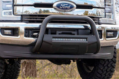 Rough Country Black Bull Bar w/ Integrated Black Series 20 - inch LED Light Bar - B - F2017 - Black Patch Performance - ROUGBF2017