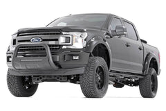 Rough Country Black Bull Bar w/ Integrated Black Series 20 - inch LED Light Bar - B - F4041 - Black Patch Performance - ROUGBF4041