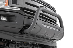 Rough Country Black Bull Bar w/ Integrated Black Series 20 - inch LED Light Bar - B - F4041 - Black Patch Performance - ROUGBF4041