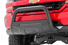 Rough Country Black Bull Bar w/ Integrated Black Series 20 - inch LED Light Bar - B - T4060 - Black Patch Performance - ROUGBT4060