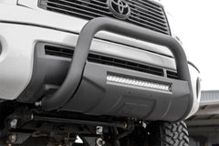 Rough Country Black Bull Bar w/ Integrated Black Series 20 - inch LED Light Bar - B - T4071 - Black Patch Performance - ROUGBT4071
