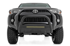 Rough Country Black Bull Bar w/ Integrated Black Series 20 - inch LED Light Bar - B - T4081 - Black Patch Performance - ROUGBT4081
