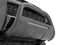 Rough Country Black Bull Bar w/ Integrated Black Series 20 - inch LED Light Bar - B - T4081 - Black Patch Performance - ROUGBT4081