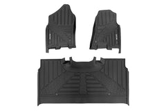 Rough Country Flex - Fit Floor Mats - FF - 31422 - Black Patch Performance - ROUGFF31422