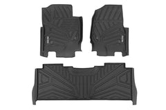 Rough Country Flex - Fit Floor Mats - FF - 51712 - Black Patch Performance - ROUGFF51712