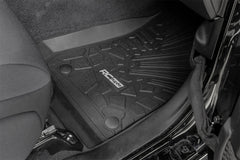 Rough Country Flex - Fit Floor Mats - FF - 60112 - Black Patch Performance - ROUGFF60112