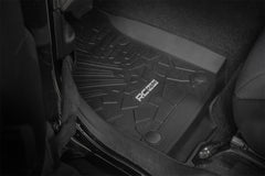 Rough Country Flex - Fit Floor Mats - FF - 60112 - Black Patch Performance - ROUGFF60112