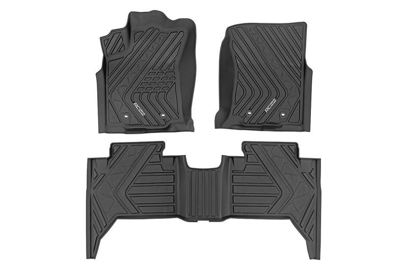 Rough Country Flex - Fit Floor Mats - FF - 71216 - Black Patch Performance - ROUGFF71216